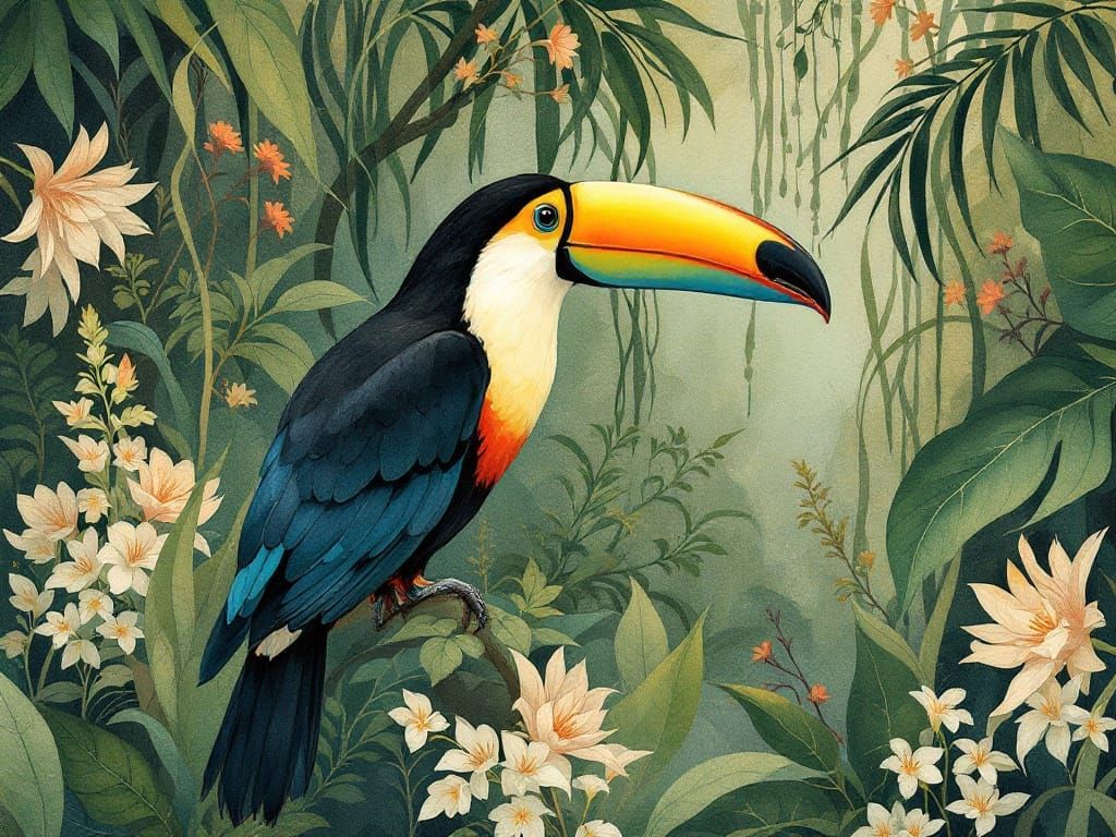Whispers of the Jungle: A Toucan's Morning Serenade