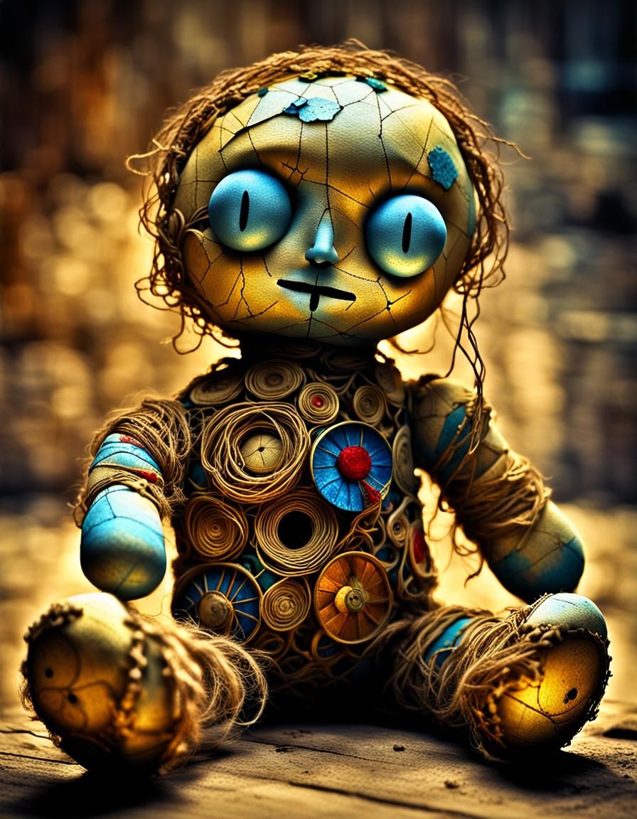Well-Loved Voodoo Ragdoll as Digital Art