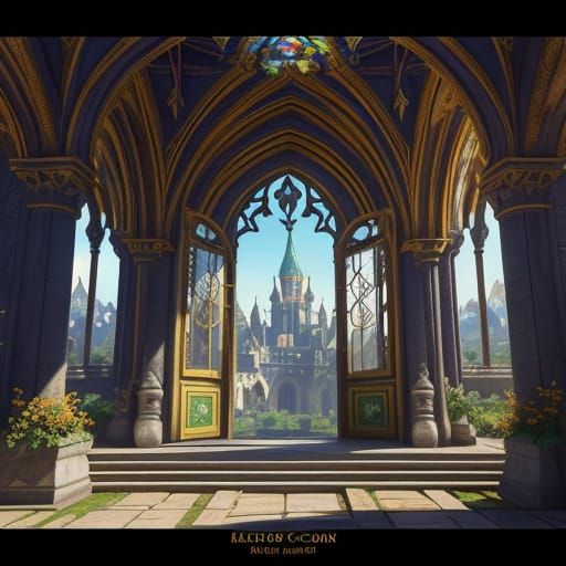 Grand Palace Concept Art in Detailed Matte Painting Style