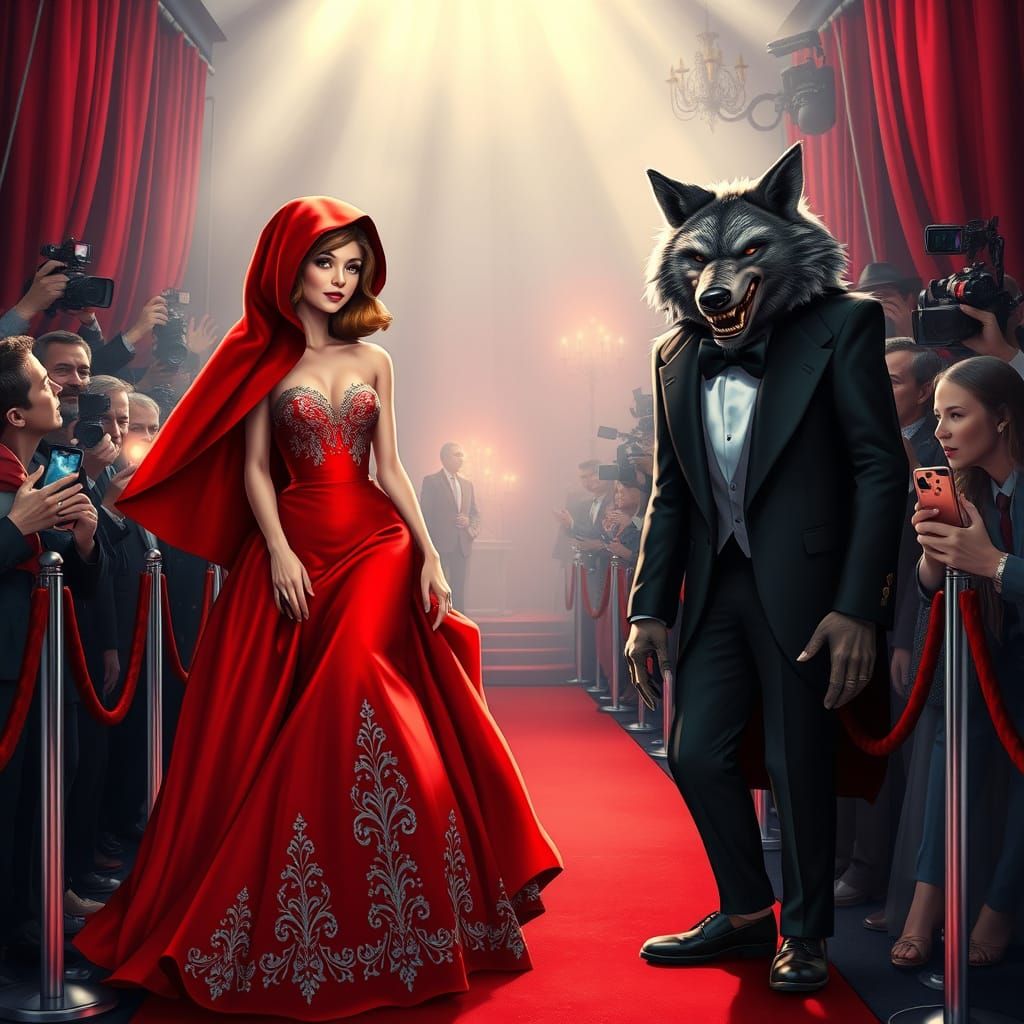 Red Riding Hood Steals the Show on the Red Carpet with Big B...