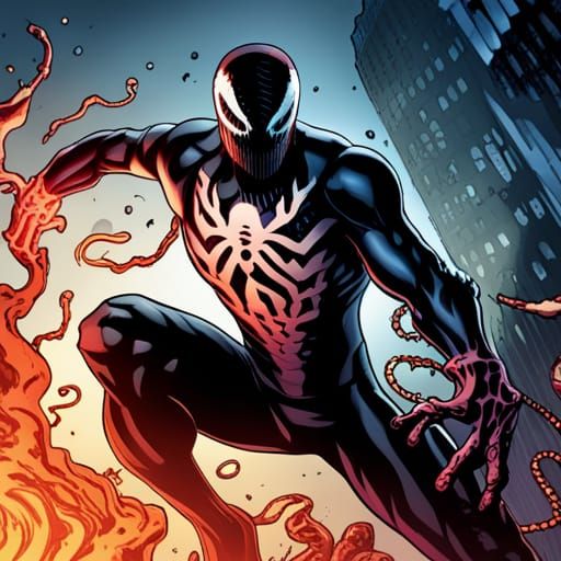 Abstract Symbiote Close-Up Generated by AI