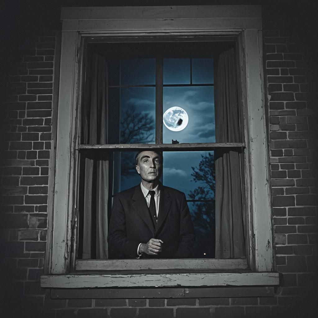 Eerie Moonlight: Dark Academia Neighbor in Film Noir