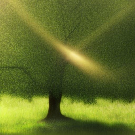 Heavenly Apple Tree in Divine Sunshine