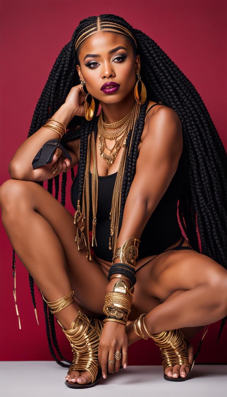 Alt Girl with Braids: Modern Digital Portrait