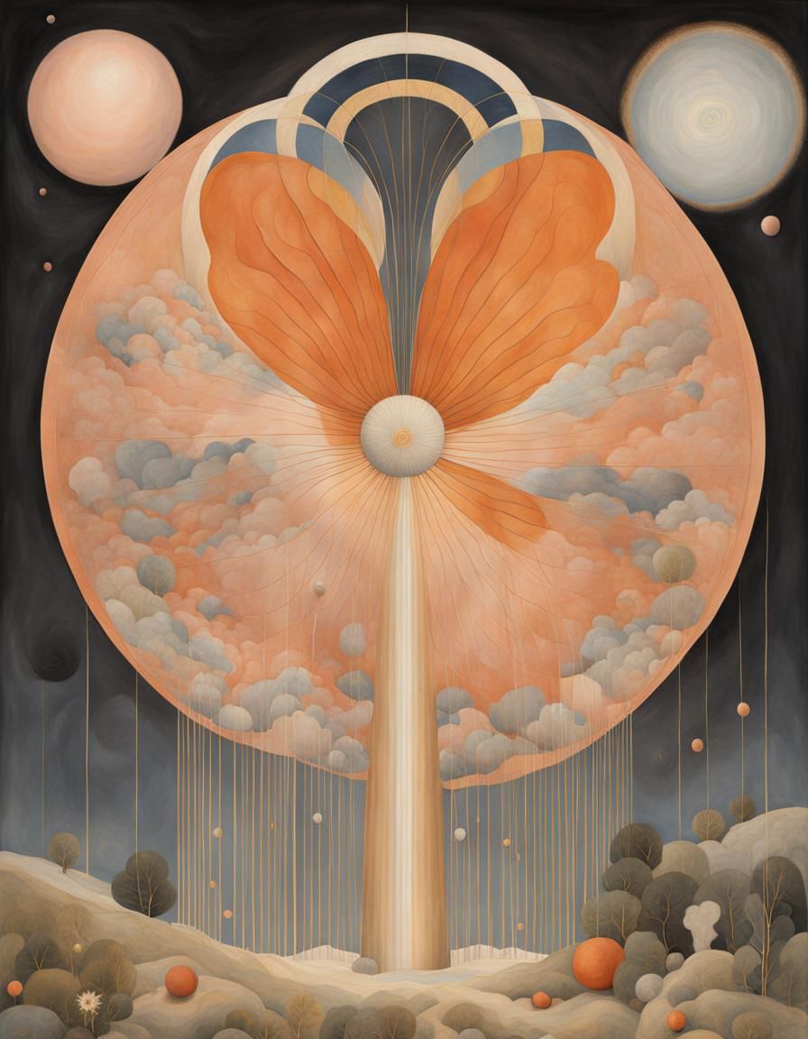 Abstract Angular Composition in Magical Realism Style