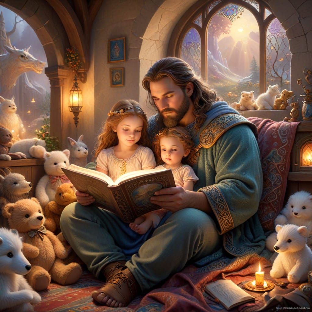 Bedtime Story: Celtic Queen in Abstract Vector Art