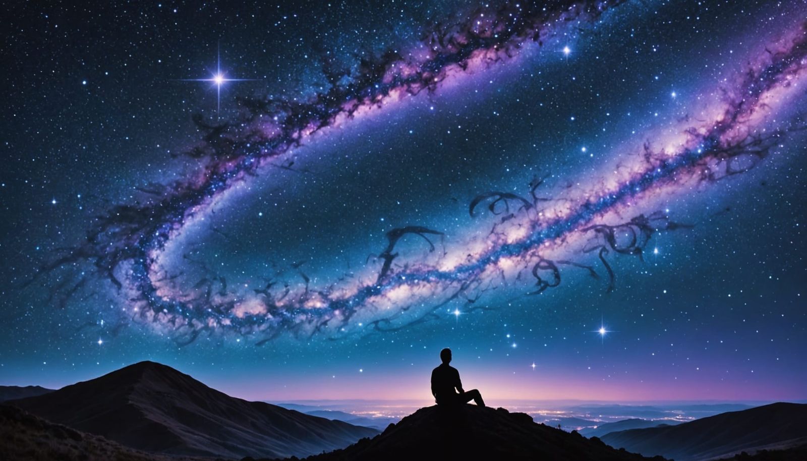 Cosmic Dreamscape: Stargazing on a Hilltop
