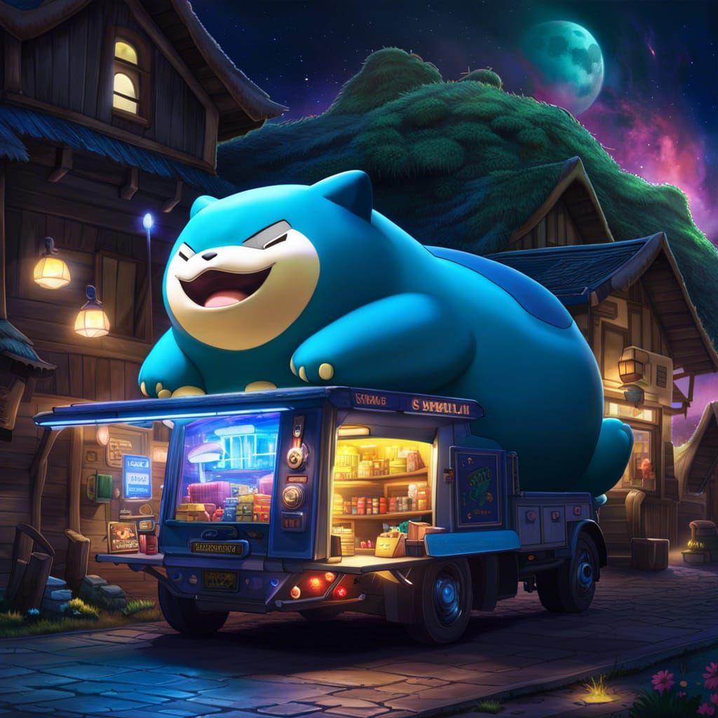 Snorlax Shop Truck in Cosmic Safari Village