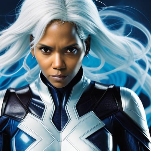 Halle Berry as Storm in Comic Book Style