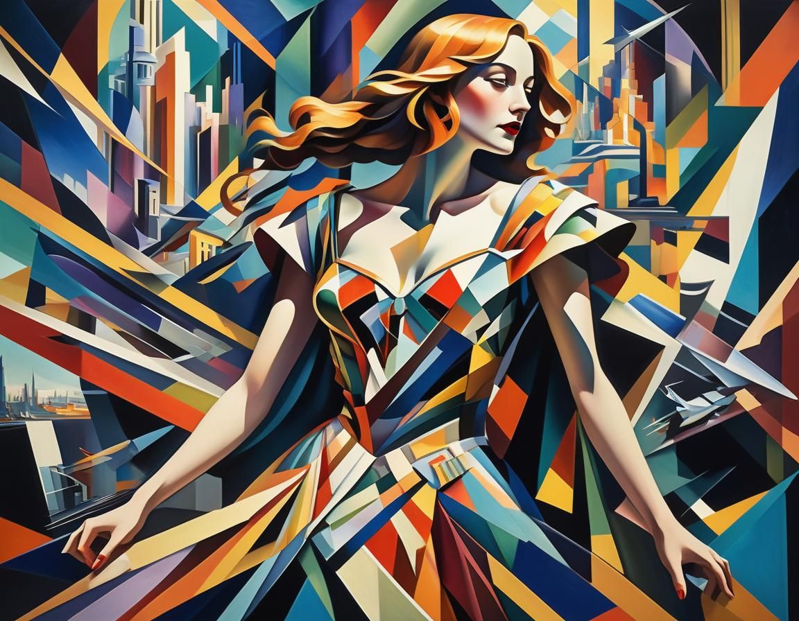 Cubist Futurism: Lady of Shalott in Art Deco