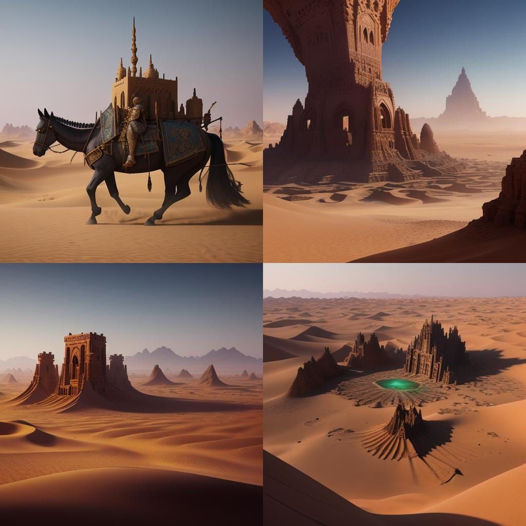 Ancient Arabian Desert: Detailed Matte Painting