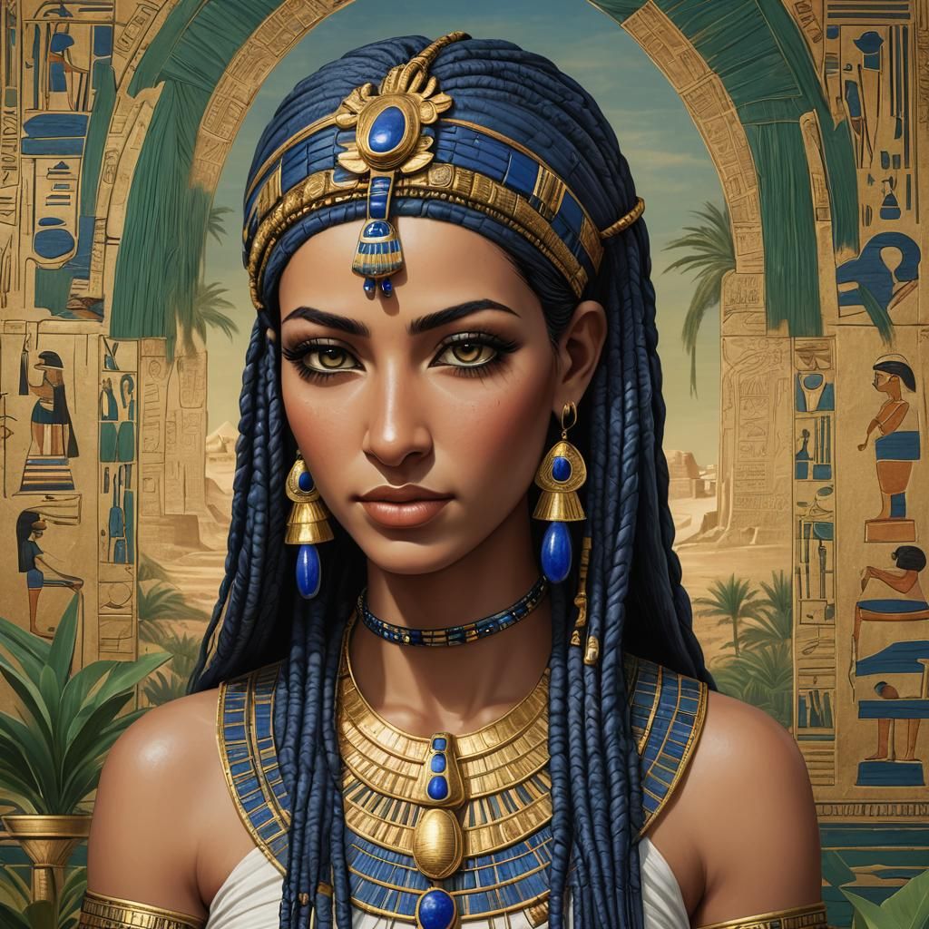 Isis Portrait in Ancient Egyptian Style