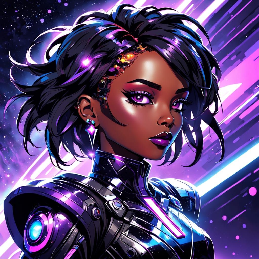 Gothic Steampunk Space Ace in Neon Glory