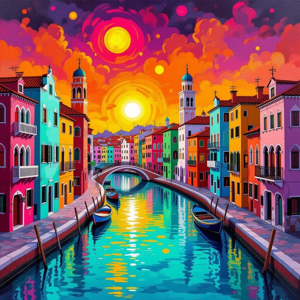 Surreal Melting Cityscape in Vibrant Digital Art