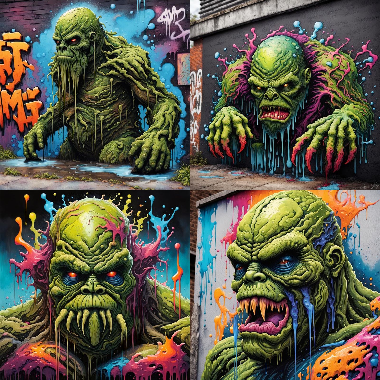 Swamp Thing Graffiti Art in Ultra Quality