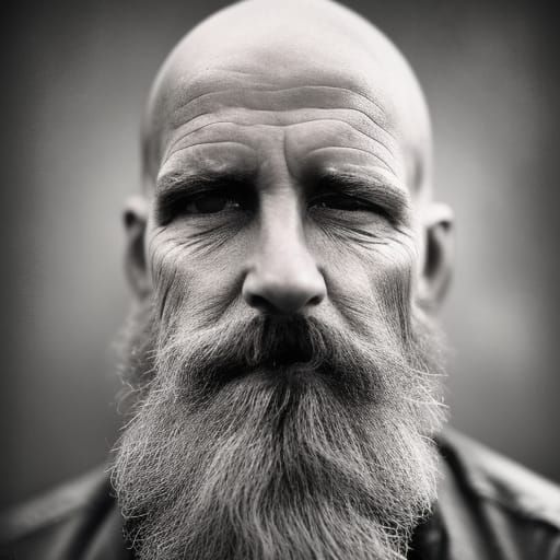 Detailed Portrait of an Old Sailor Captain