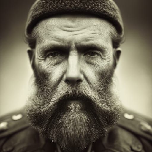 Detailed Portrait of an Old Sailor Captain