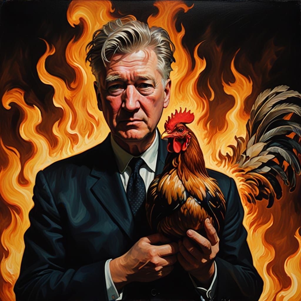 David Lynch Tormented by Hellish Visions in Ominous Oil Pain...