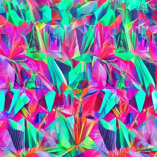 Surreal Origami Lamp in Low-Poly Art