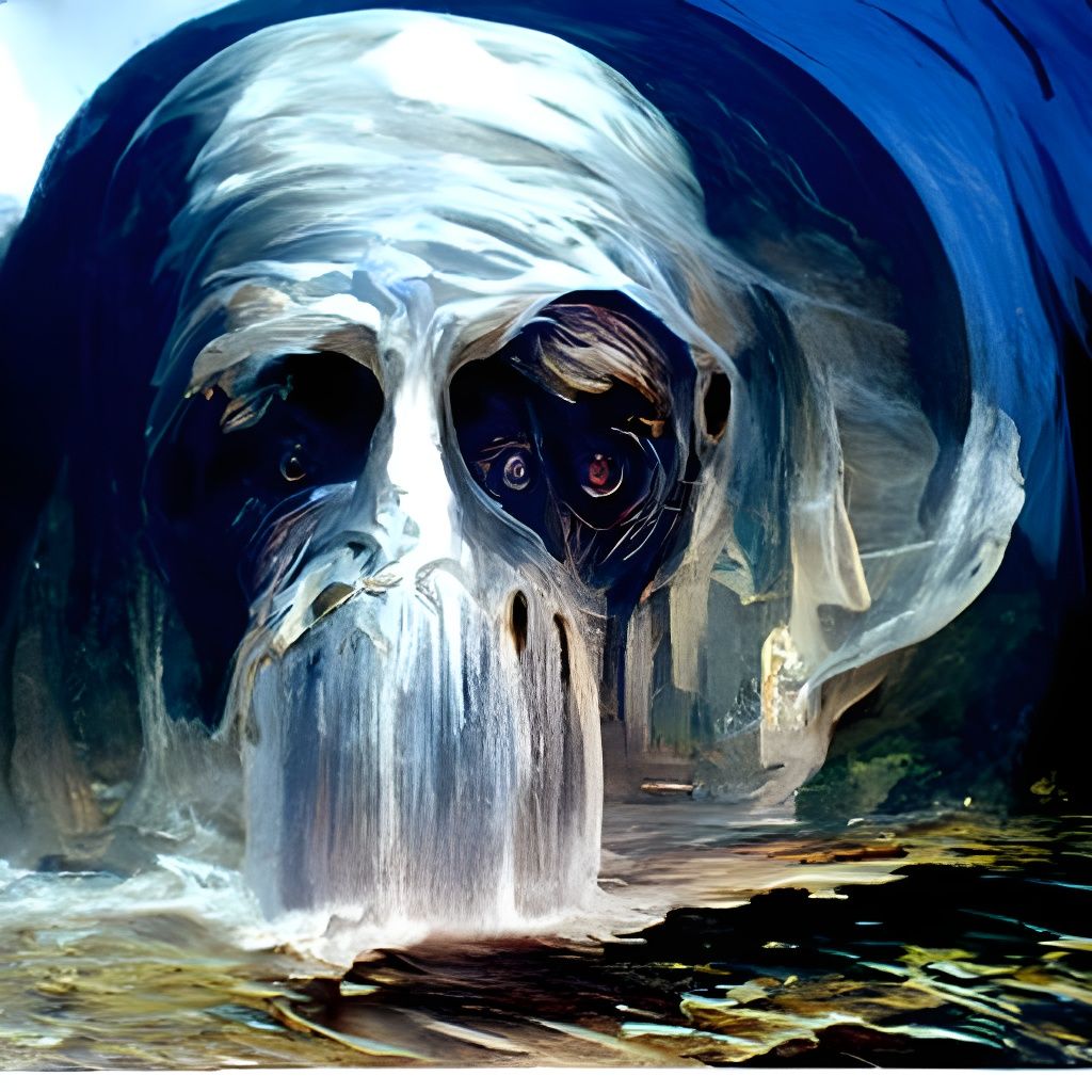 Ethereal Decaying Face in Oil Painting Style