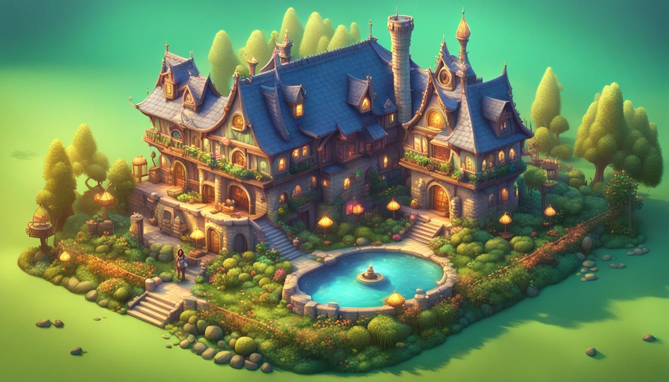 Elven Home Concept Art in 3D Style