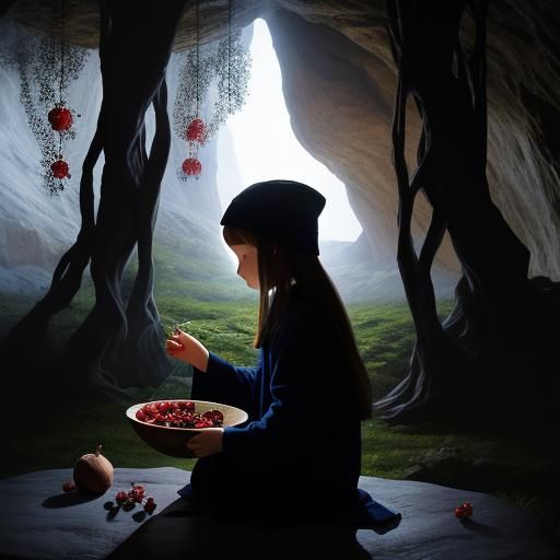 Nuts and Berries in Dimly Lit Cave