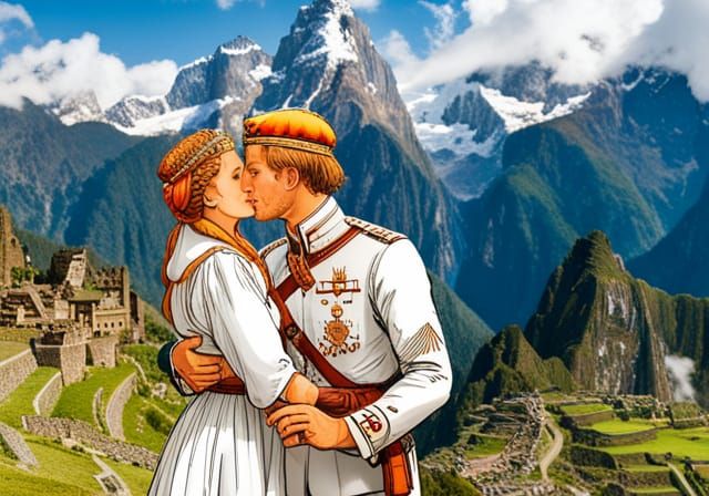 German Soldier and Inca Princess in Andes