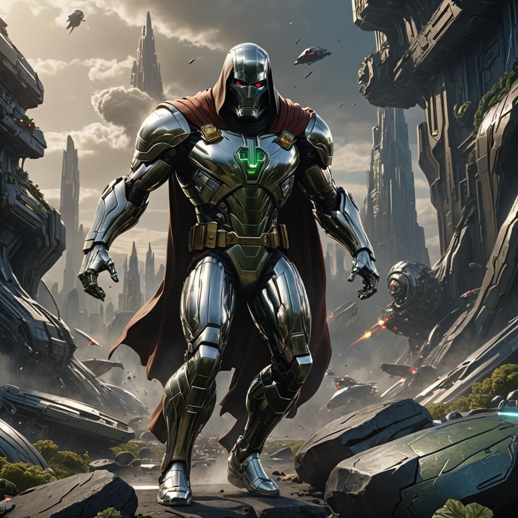 Dr. Doom Silver Surfer Hybrid: Detailed Matte Painting