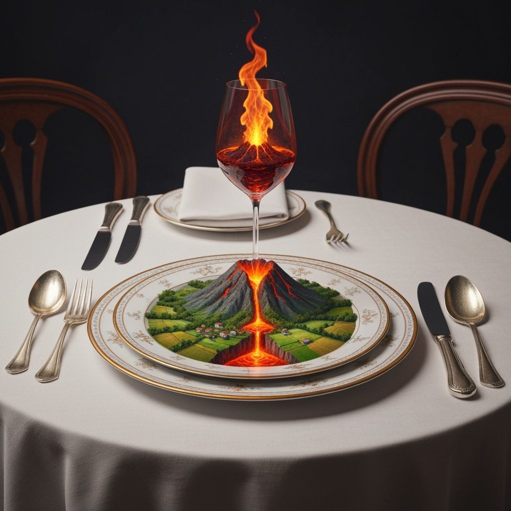 Surreal Volcanic Meal Inspired by Salvador Dali