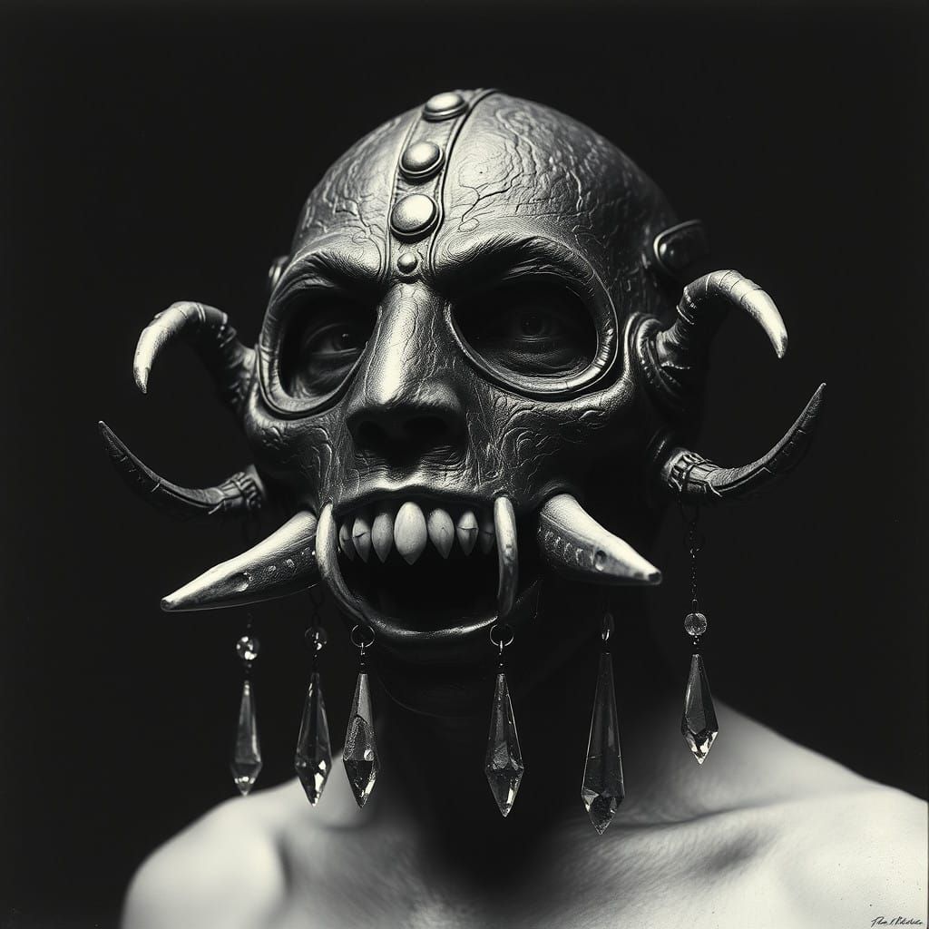 Ethereal Double Exposure in Leather and Crystal