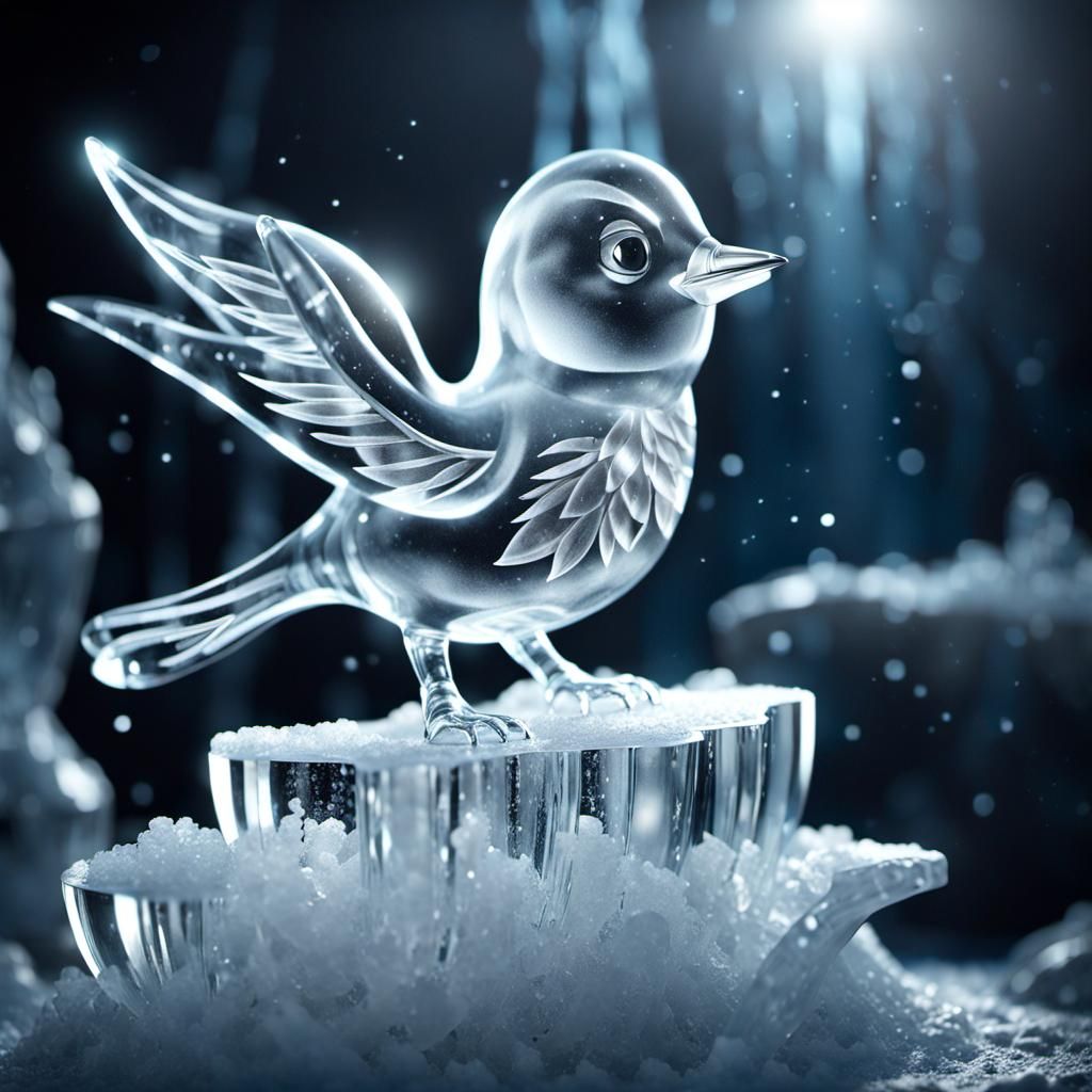 ice sculpture of a bird