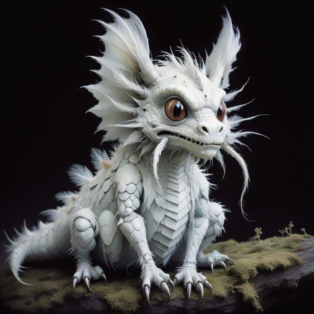 Hairy Insect Dragon in the Style of Stephen Gammell