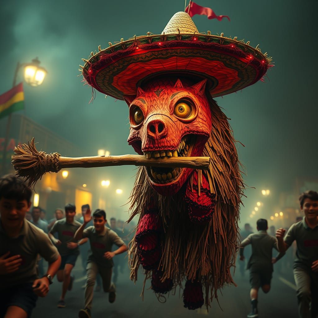 Cinematic Piñata Rampage: Digital Matte Painting