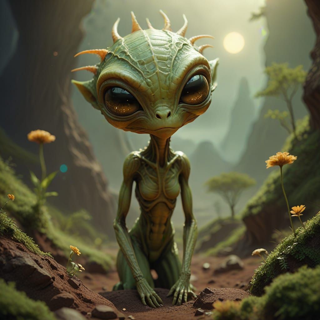 Ethereal Alien Contemplates the Cosmos