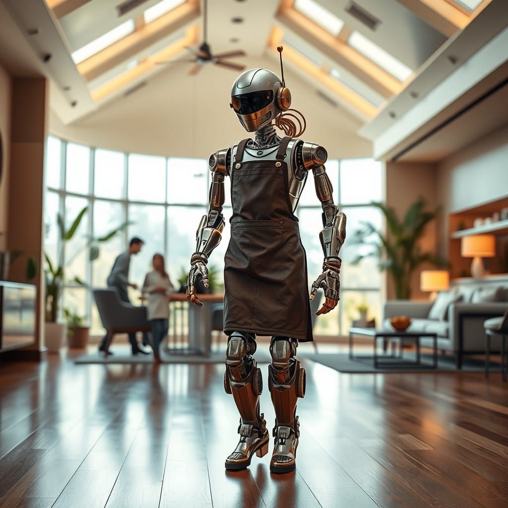 Vintage Robot Assists Homeowners in Futuristic Abode