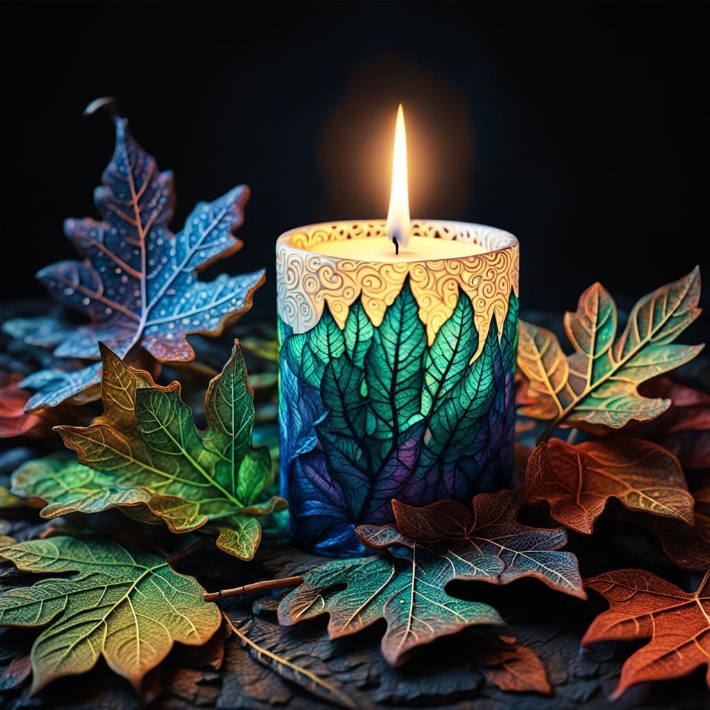 Luminous Candle Flame Exiles Darkness: CGI Fine Art