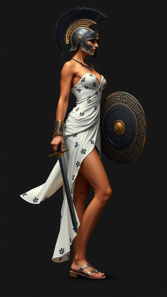 Elegant Warrior Goddess in Hyperrealistic Fantasy Art