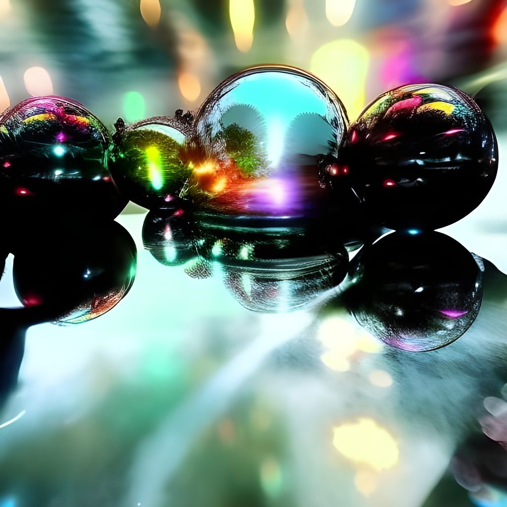 Reflective Mirror Sphere with Dreamy Bokeh