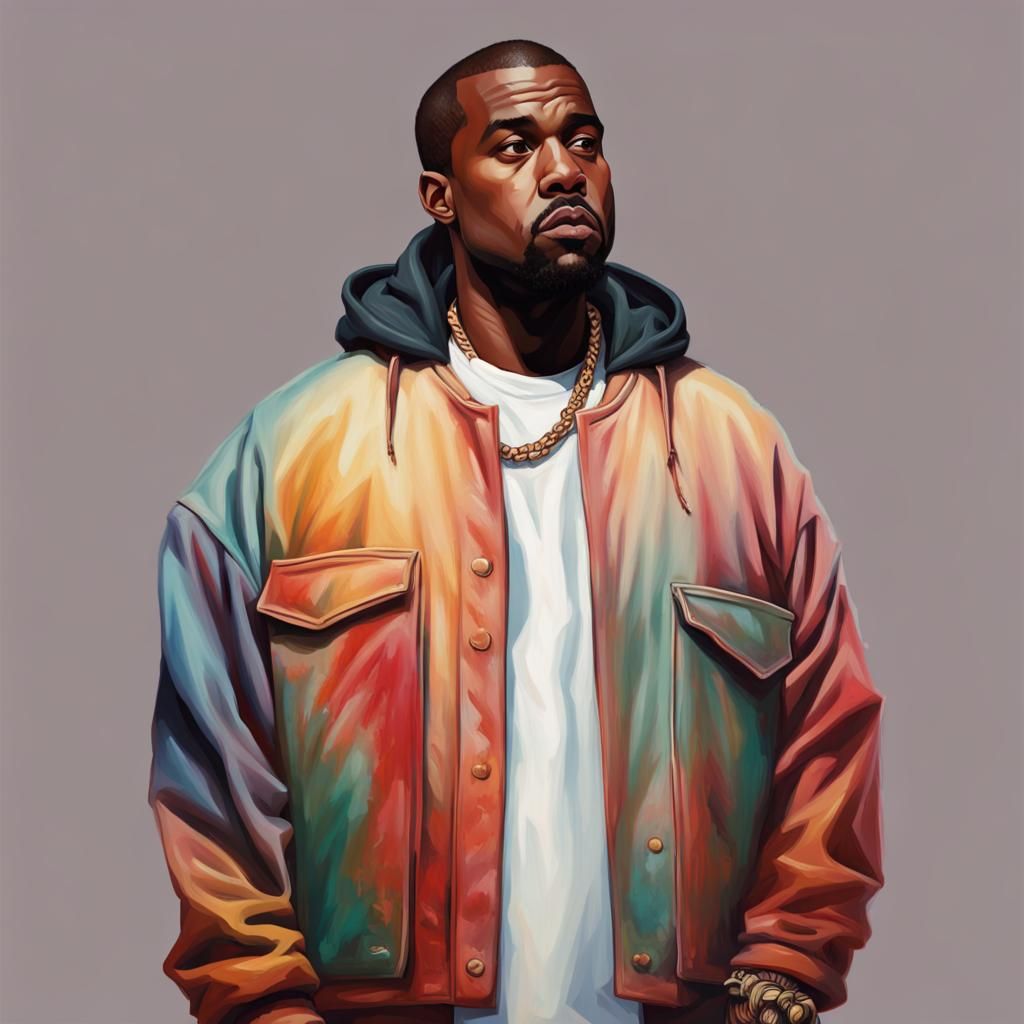Hyperrealistic Portrait with Baggy Clothes in Splash Art Sty...
