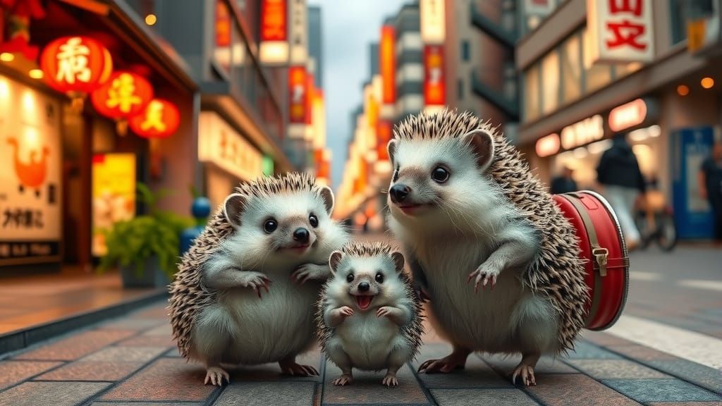 Tokyo Adventure of the Adorable Hedgehog Family