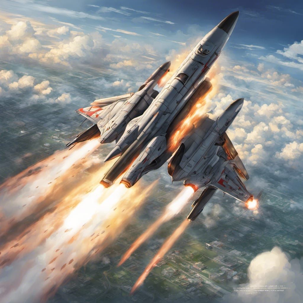 Detailed Missile in Anime Key Visual Style