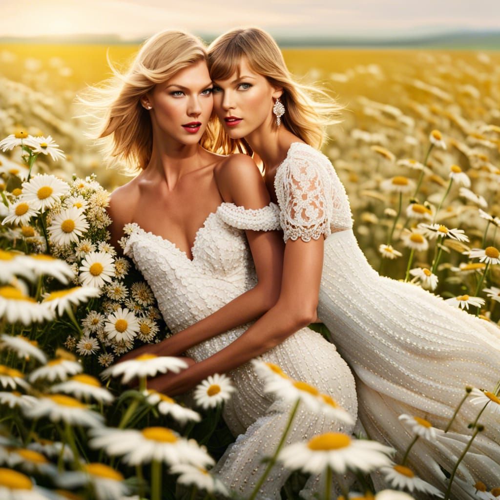 Taylor Swift Carried Through Daisy Field, Photo