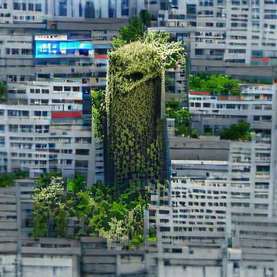 Overgrown Skyscraper: Nature Reclaims the City