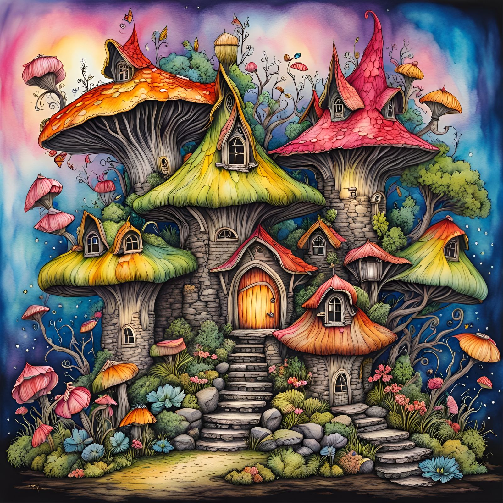 Whimsical fantasy fairy houses
