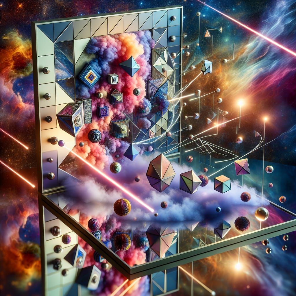 math art negative space knolling Trompe l'oeil mirrors glass...