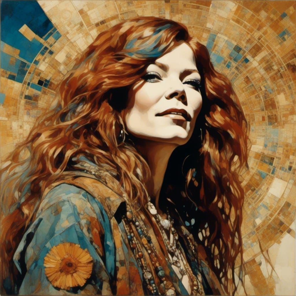 Janis Joplin Sings the Blues in Psychedelic Portrait