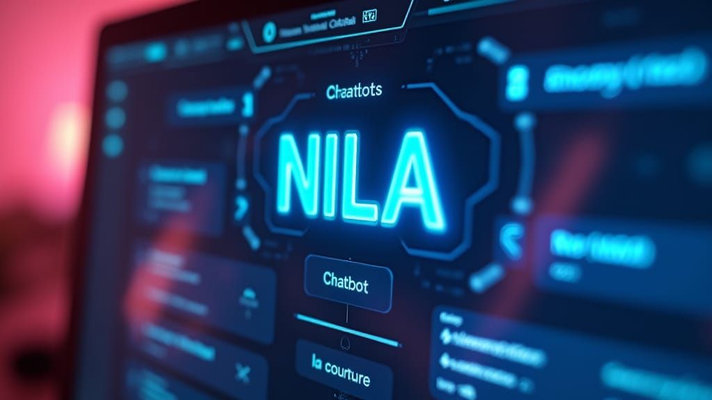 Futuristic AI Chatbot Interface in Cyberpunk Style