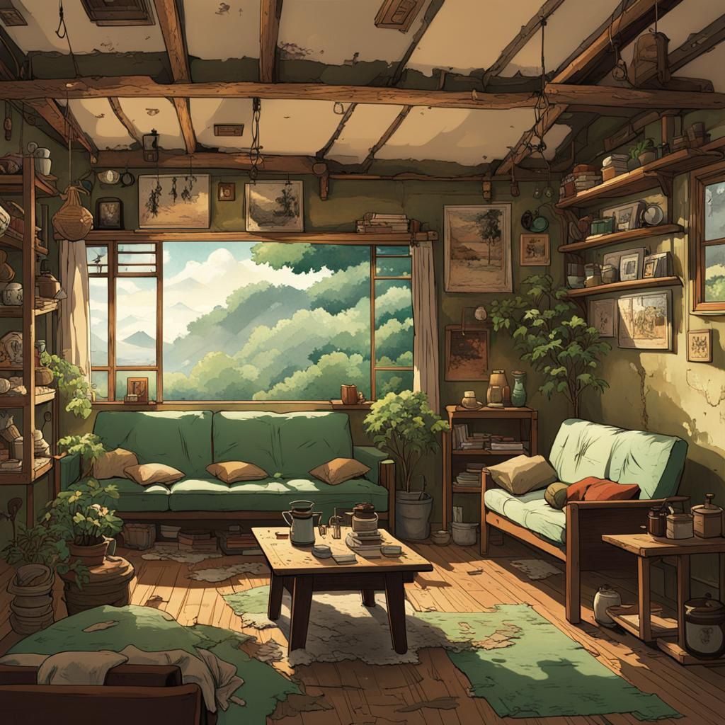 Japanese Living Room: Wabi-Sabi in Studio Ghibli Style