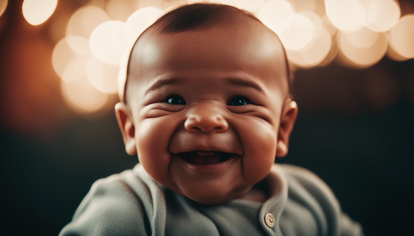 Baby with Mesmerizing Smile in Cinematic Film Still