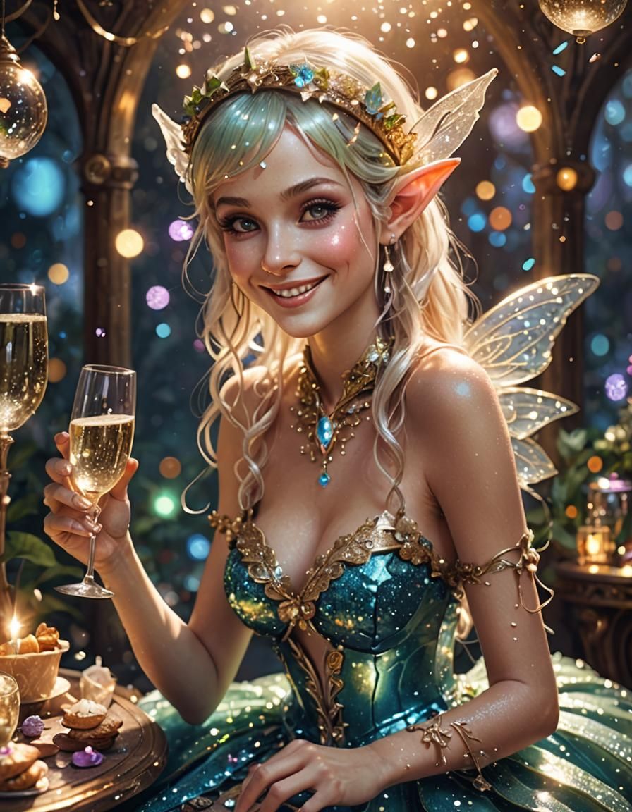 Sparklecore Fairy Elf Celebrates in Wonderland